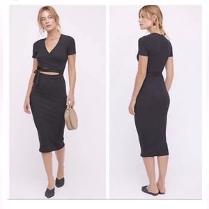 Free People Beach Vroom Vroom MIDI Cutout Wrap Bodycon Dress